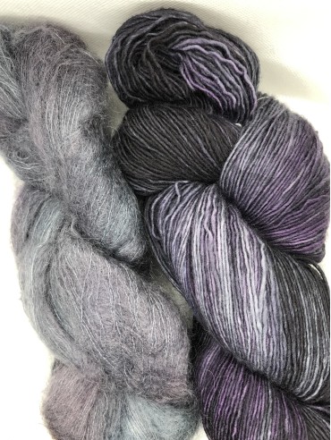 RAKLA garn, Alpakke, Halo Bundle, Merino, Kid Mohair - farve Meteor